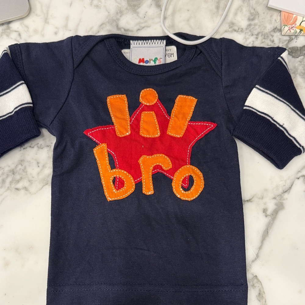 Navy Blue 'Lil Bro' Kids Shirt by Morfs